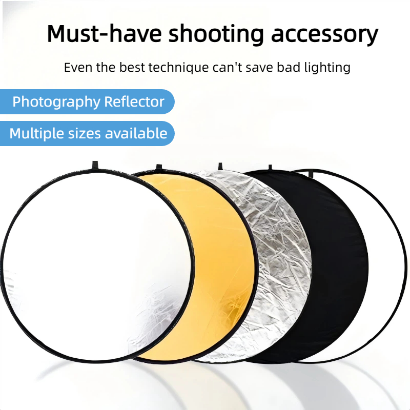 Photography Lighting Kit Portable - Dwustronny, przenośny, składany panel odblaskowy złoto-srebrny