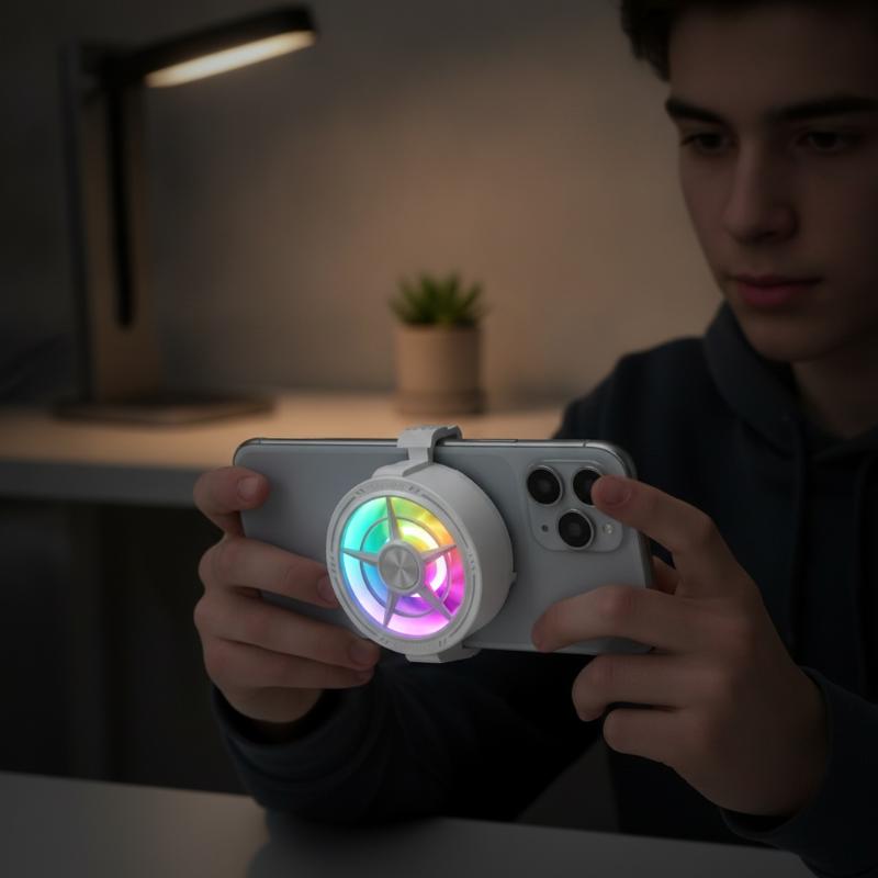 Photography Lighting Game - Przystawny wentylator chłodzący do telefonu, cichy,